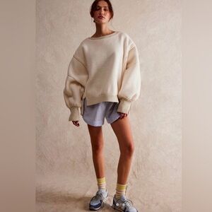 Free People We The Free Cream Oversized Camden Sweatshirt - NWT